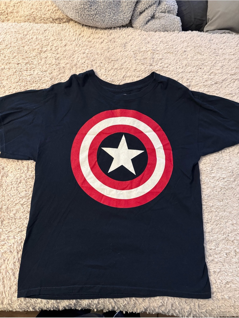 Marvel Black Graphic Logo Tee with White Print -size large